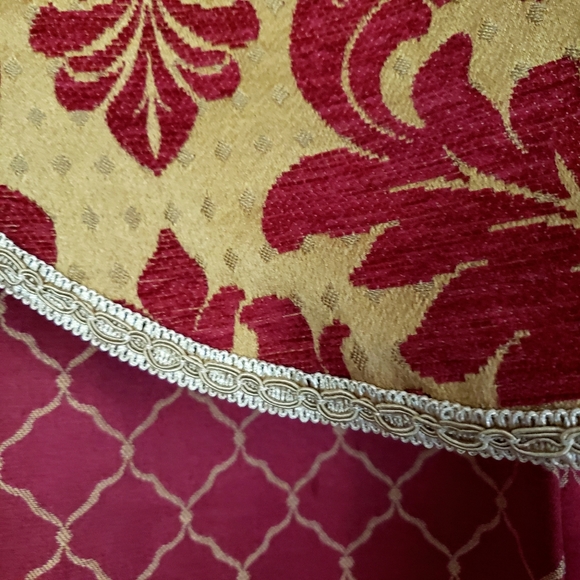 Linens N Things Curtain Panels Valances Ties 74W x 79L Wide Pocket Red Jacquard - Picture 15 of 16